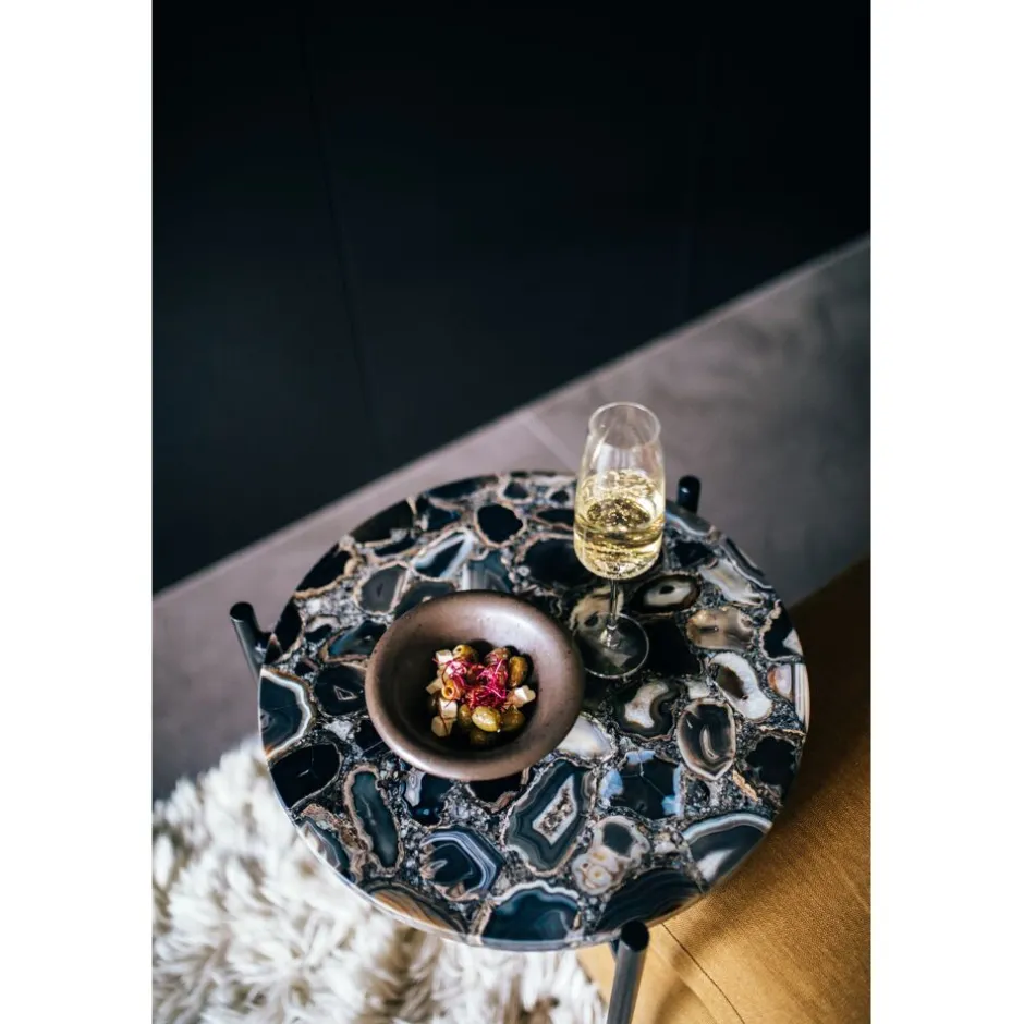 Pomax Concepts Modulaires-AGATA - dessus de table pour Granada - pierre d'agate - DIA 45 x H 4 cm - café