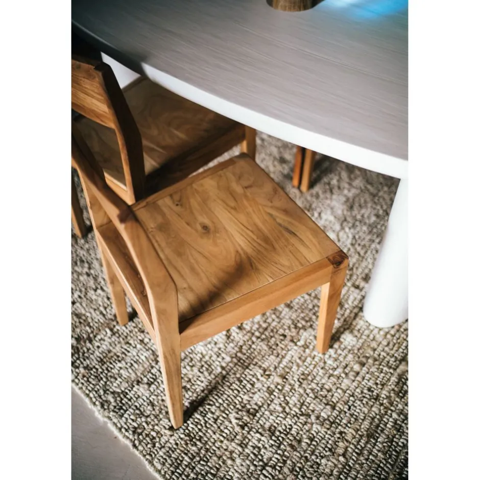 Pomax Chaises-ALBERTON - chaise - bois d'acacia - L 46 x W 47 x H 86 cm - naturel