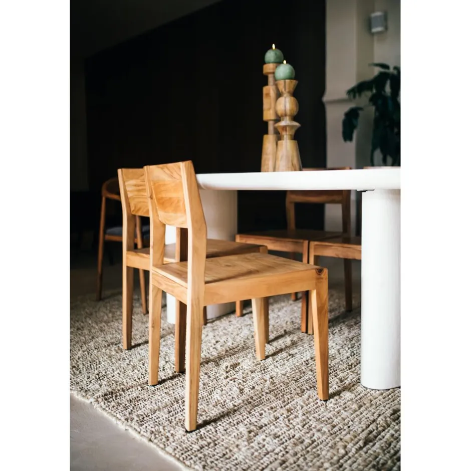 Pomax Chaises-ALBERTON - chaise - bois d'acacia - L 46 x W 47 x H 86 cm - naturel