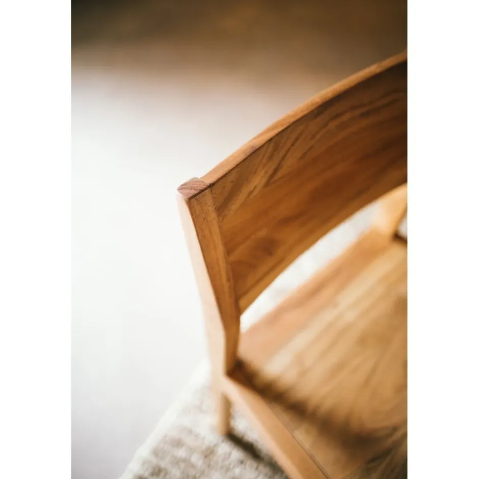 Pomax Chaises-ALBERTON - chaise - bois d'acacia - L 46 x W 47 x H 86 cm - naturel