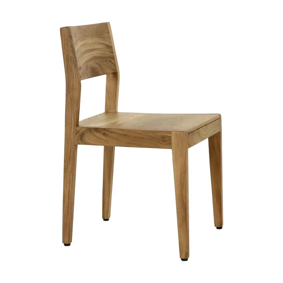 Pomax Chaises-ALBERTON - chaise - bois d'acacia - L 46 x W 47 x H 86 cm - naturel