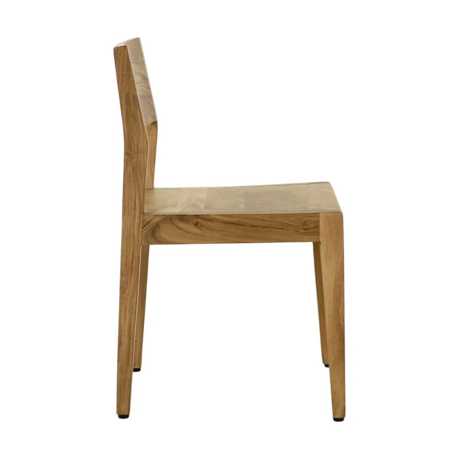 Pomax Chaises-ALBERTON - chaise - bois d'acacia - L 46 x W 47 x H 86 cm - naturel