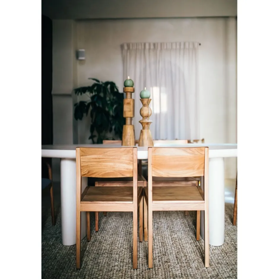 Pomax Chaises-ALBERTON - chaise - bois d'acacia - L 46 x W 47 x H 86 cm - naturel