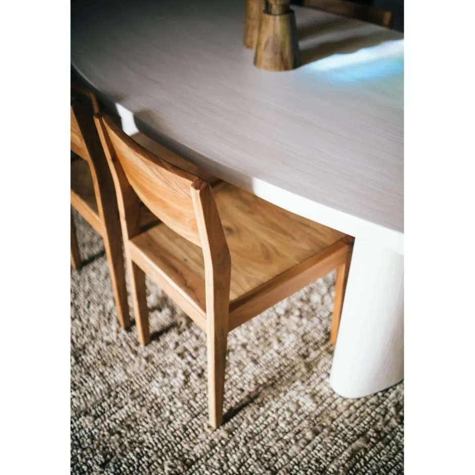 Pomax Chaises-ALBERTON - chaise - bois d'acacia - L 46 x W 47 x H 86 cm - naturel