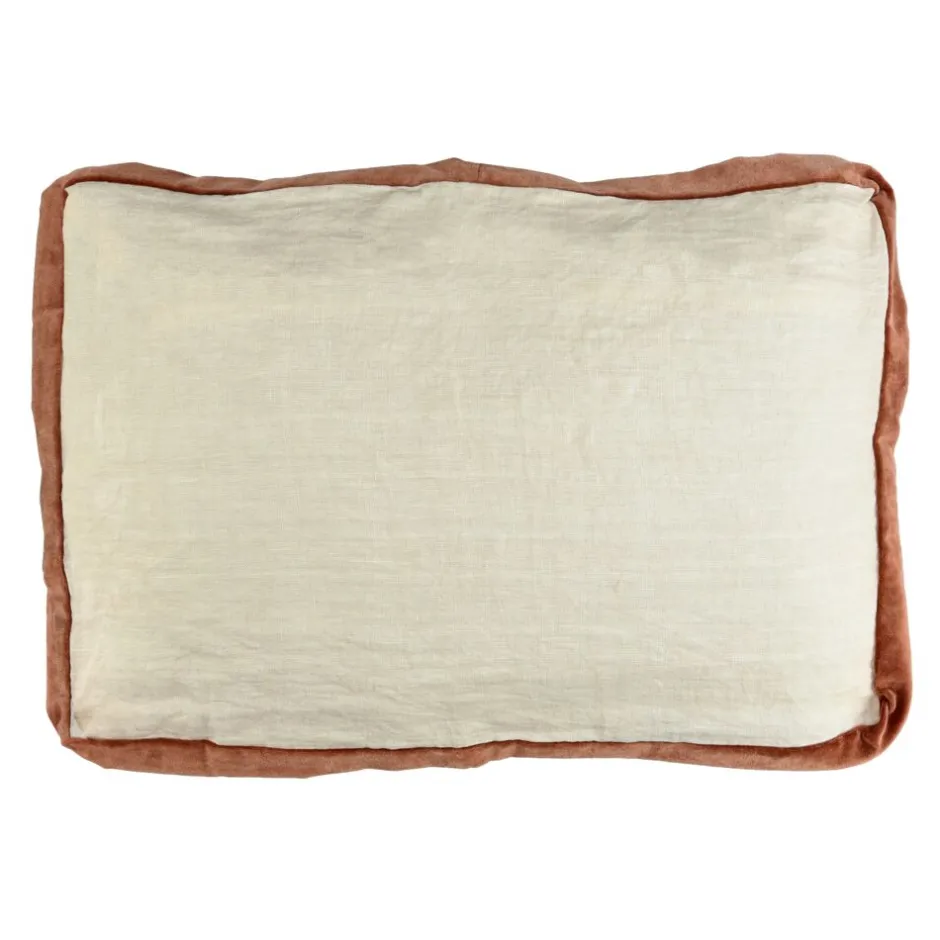 Pomax Coussins-ALPHA BORDERS - coussin - lin / velours - L 60 x W 40 cm - cannelle