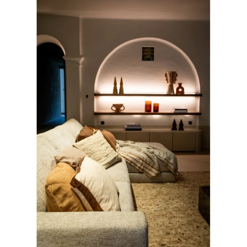 Pomax Coussins-ALPHA BORDERS - coussin - lin / velours - L 60 x W 40 cm - ivoire