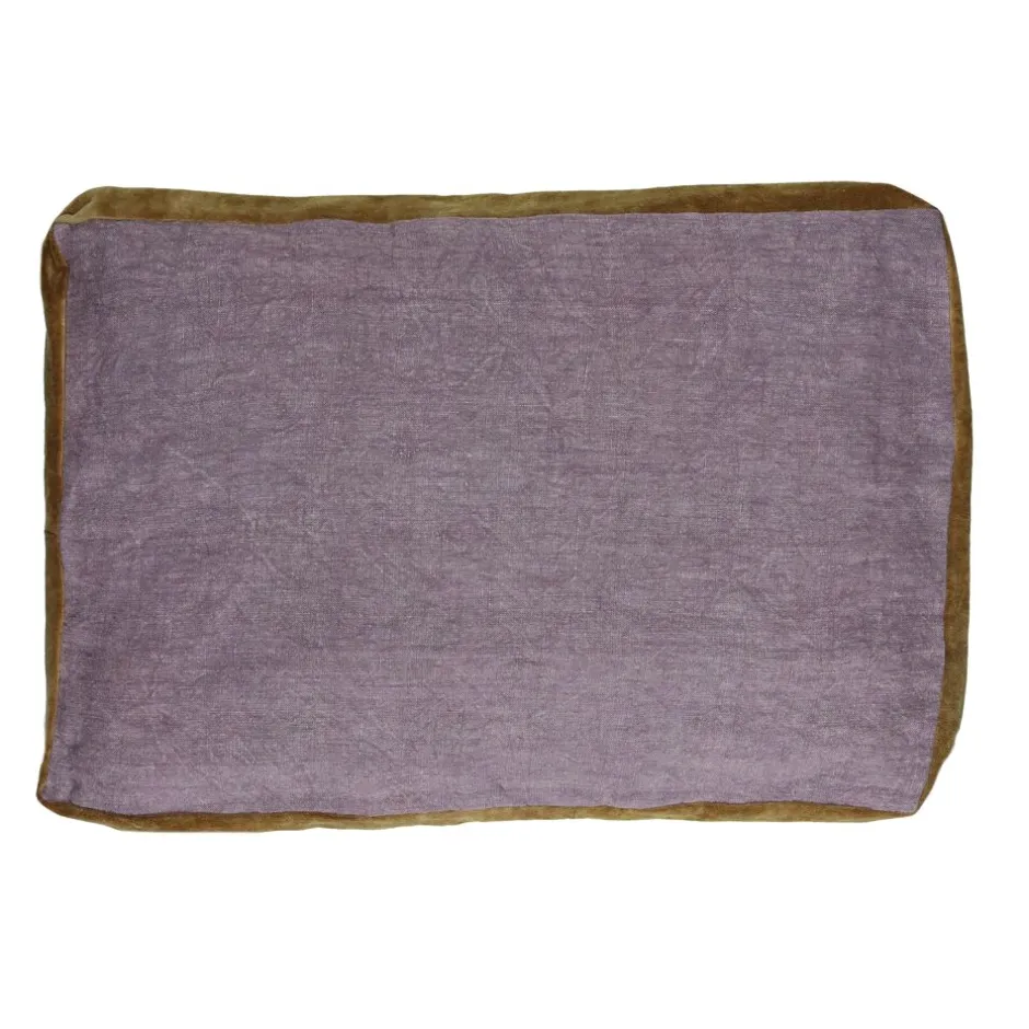 Pomax Coussins-ALPHA BORDERS - coussin - lin / velours - L 60 x W 40 cm - lavande