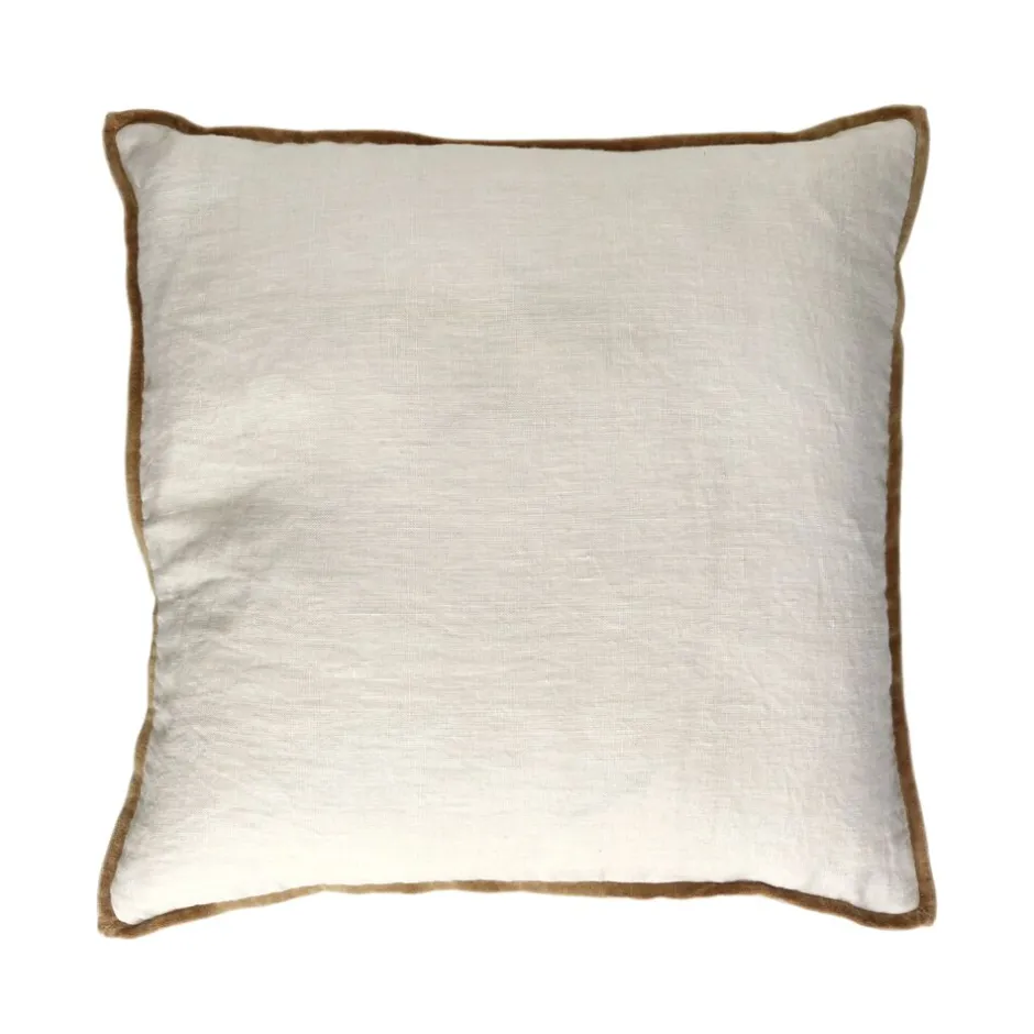 Pomax Coussins-ALPHA OPPOSITES - coussin - lin / coton - L 45 x W 45 cm - camel