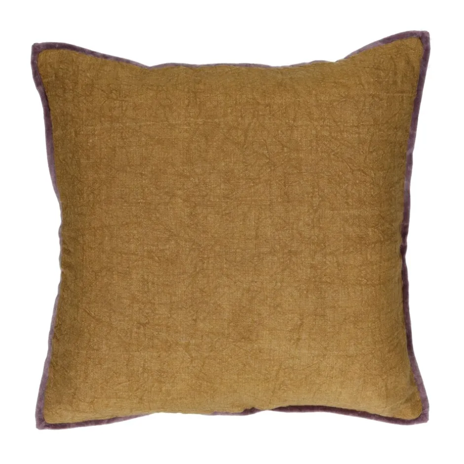 Pomax Coussins-ALPHA OPPOSITES - coussin - lin / coton - L 45 x W 45 cm - camel