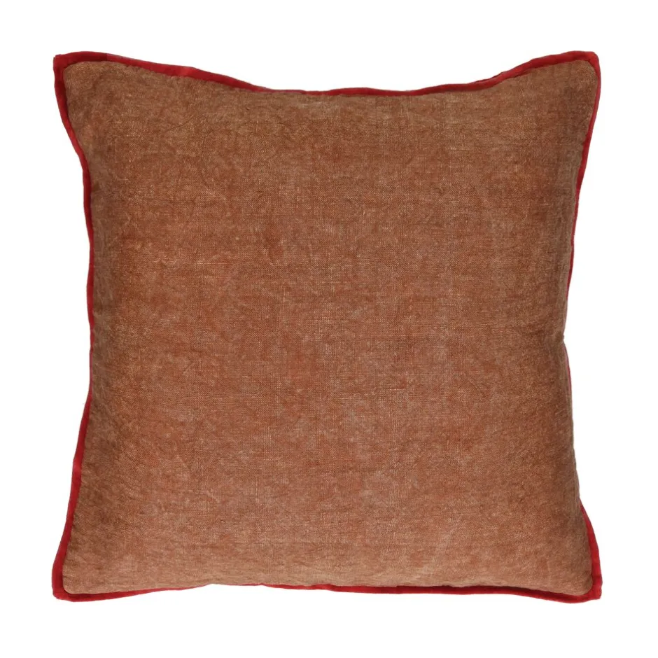 Pomax Coussins-ALPHA OPPOSITES - coussin - lin / coton - L 45 x W 45 cm - cannelle