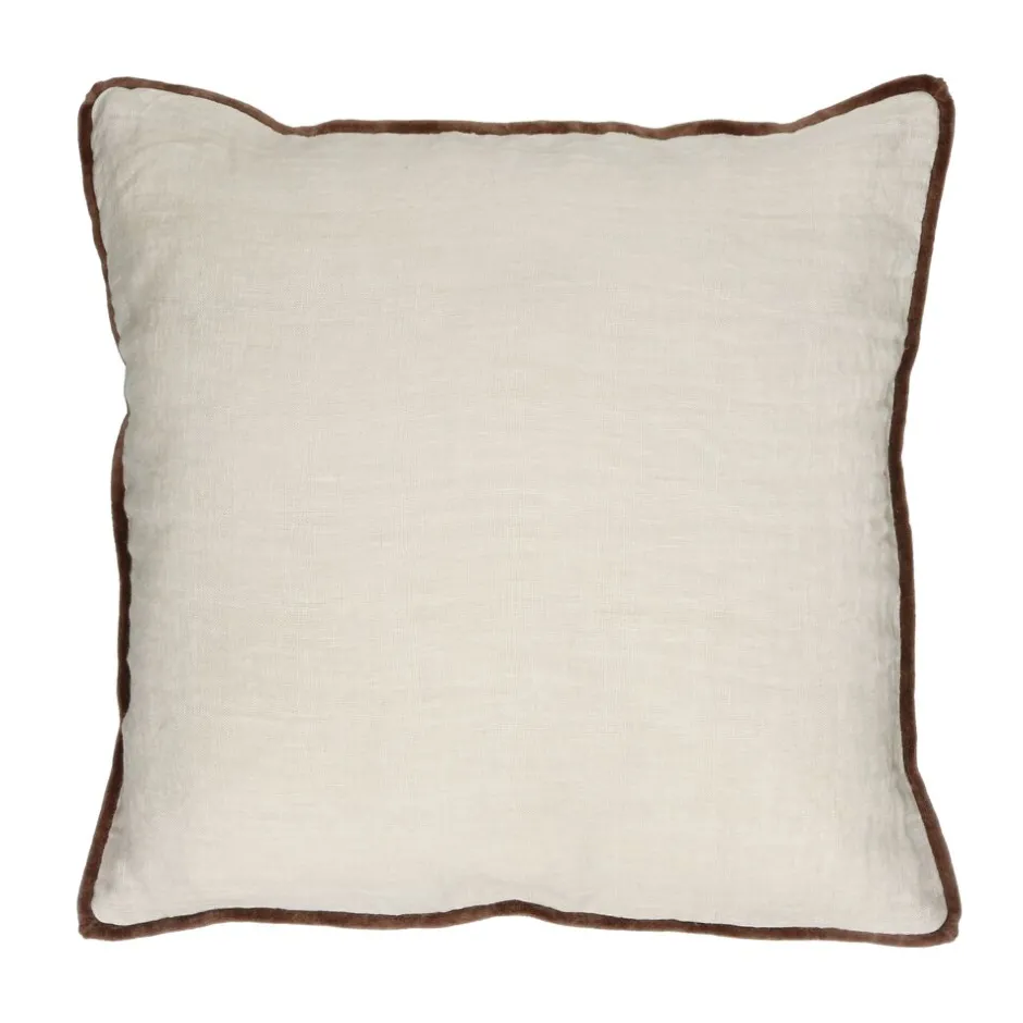 Pomax Coussins-ALPHA OPPOSITES - coussin - lin / coton - L 45 x W 45 cm - ivoire