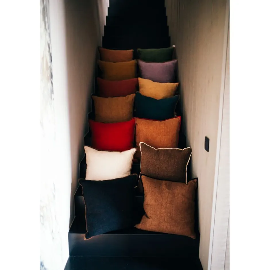 Pomax Coussins-ALPHA OPPOSITES - coussin - lin / coton - L 45 x W 45 cm - ivoire