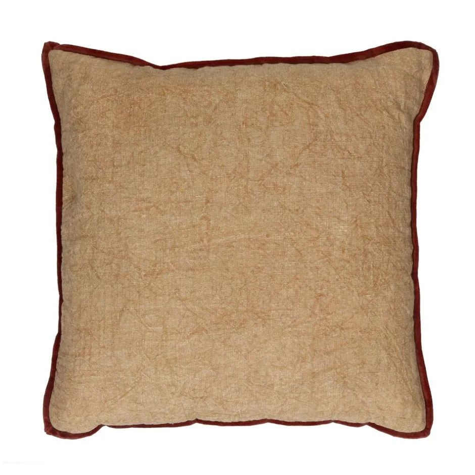 Pomax Coussins-ALPHA OPPOSITES - coussin - lin / coton - L 45 x W 45 cm - miel