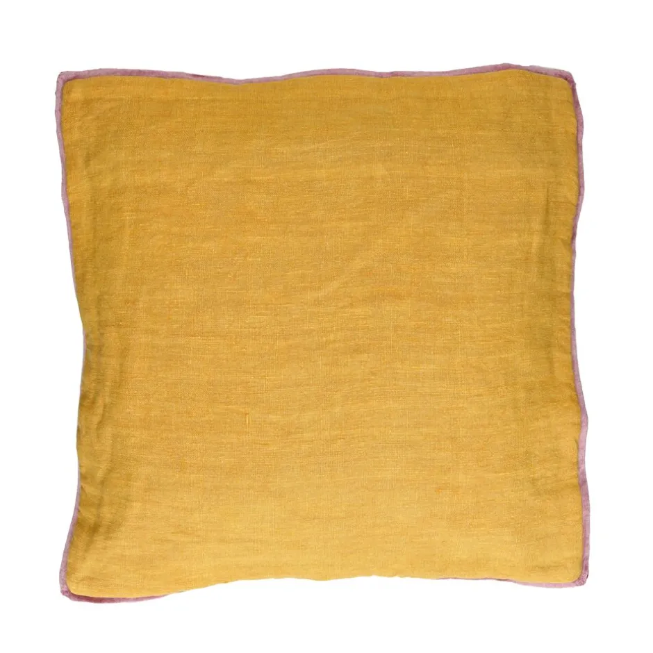 Pomax Coussins-ALPHA OPPOSITES - coussin - lin / coton - L 45 x W 45 cm - moutarde