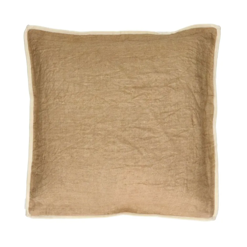 Pomax Coussins-ALPHA OPPOSITES - coussin - lin / coton - L 45 x W 45 cm - ocre