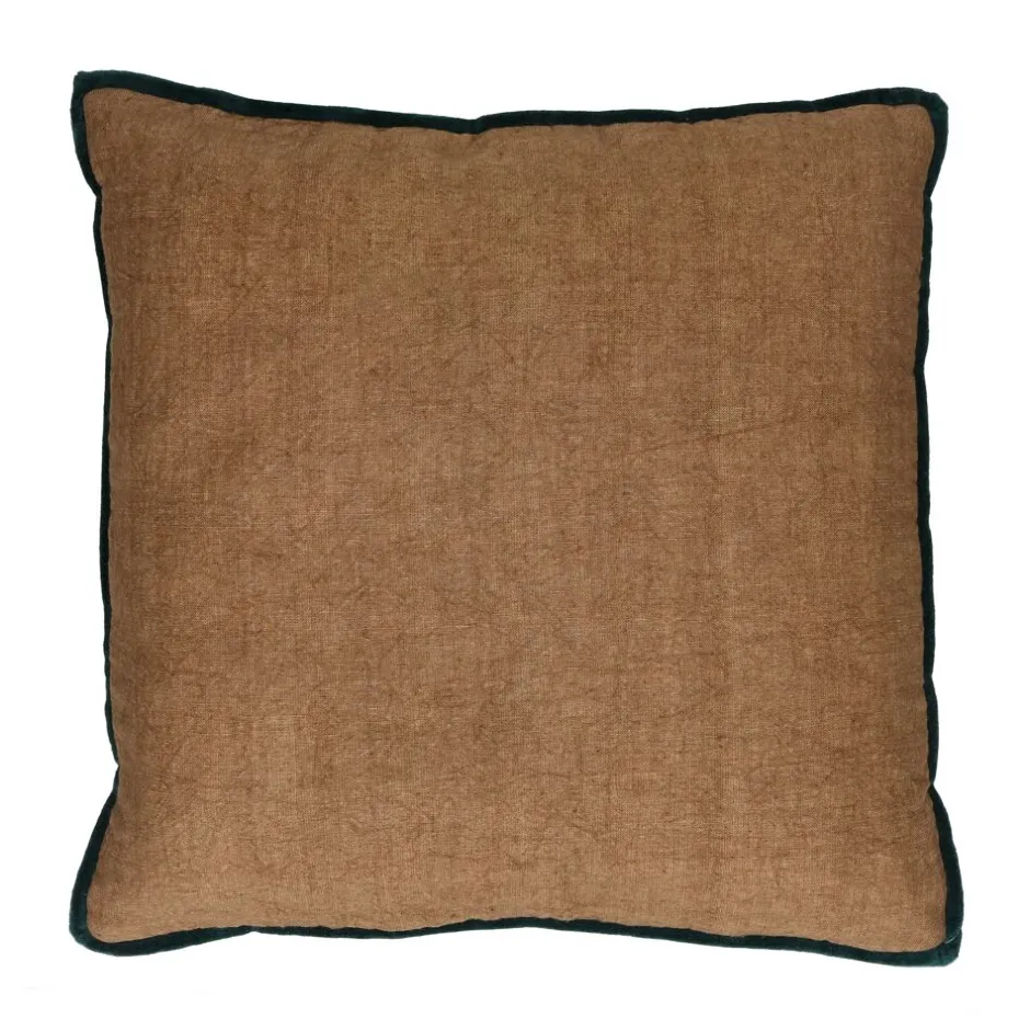 Pomax Coussins-ALPHA OPPOSITES - coussin - lin / coton - L 45 x W 45 cm - ocre