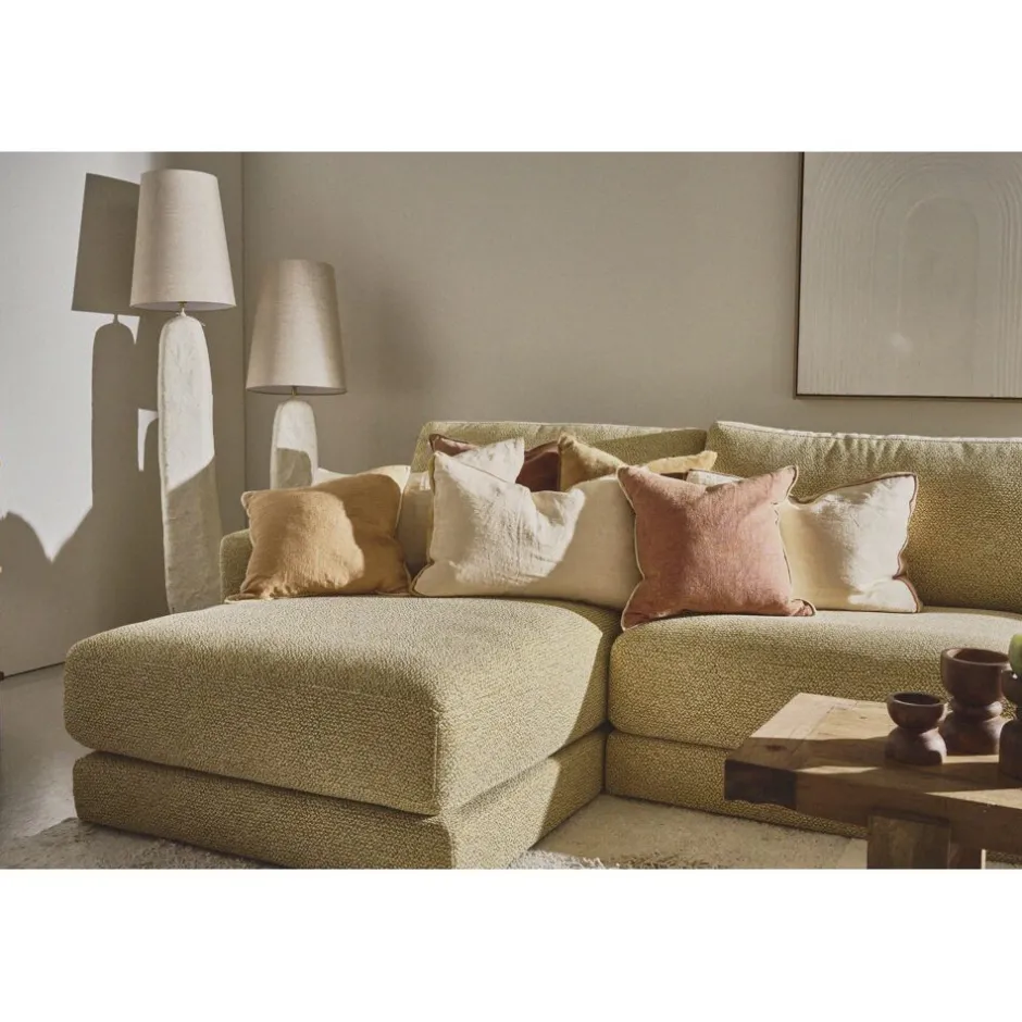 Pomax Coussins-ALPHA OPPOSITES - coussin - lin / coton - L 45 x W 45 cm - poudre rose