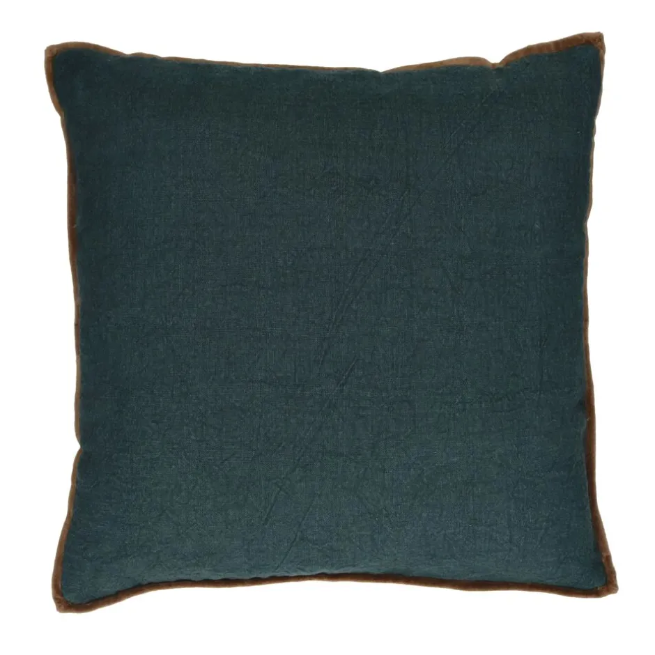 Pomax Coussins-ALPHA OPPOSITES - coussin - lin / coton - L 45 x W 45 cm - teal