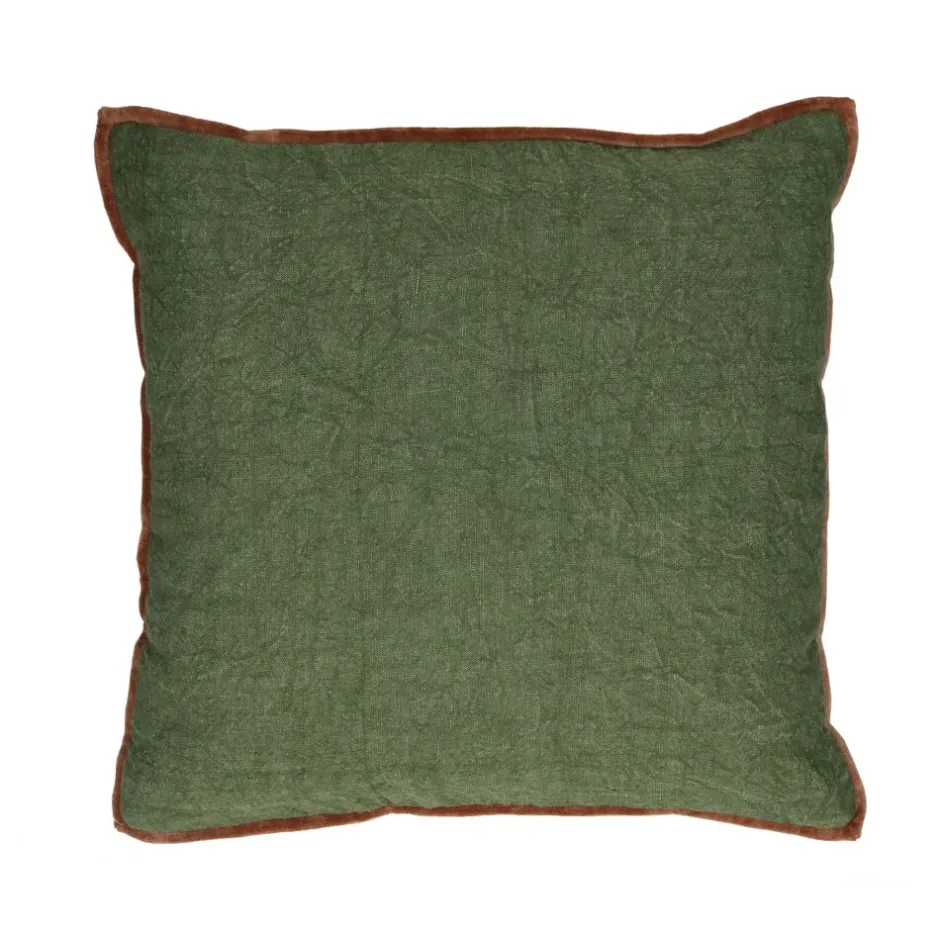 Pomax Coussins-ALPHA OPPOSITES - coussin - lin / coton - L 45 x W 45 cm - vert