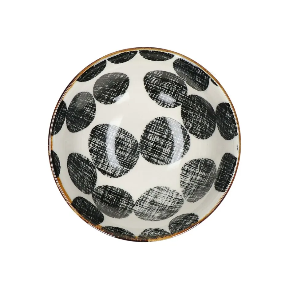 Pomax Vaisselle-ALTO - bol à céréales - porcelaine - DIA 12 x H 6 cm - noir/blanc