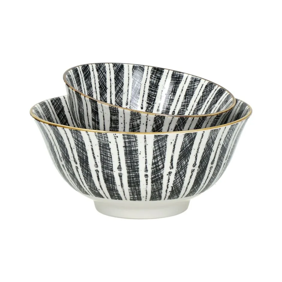 Pomax Vaisselle-ALTO - bol à soupe - porcelaine - DIA 15,5 x H 7 cm - noir/blanc