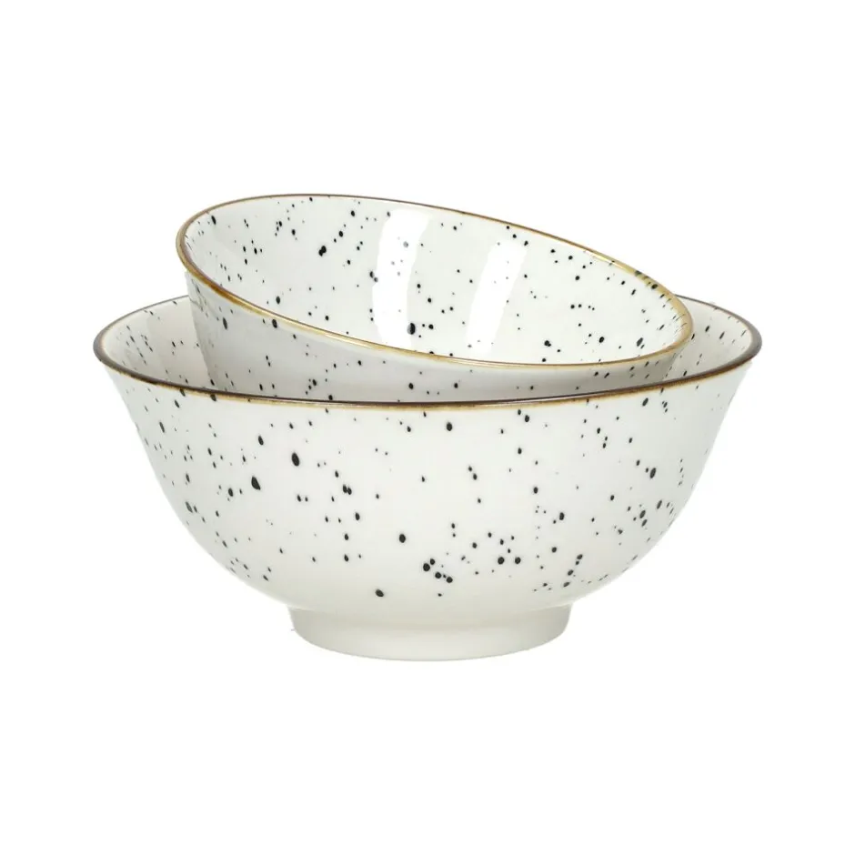 Pomax Vaisselle-ALTO - bol à soupe - porcelaine - DIA 15,5 x H 7 cm - noir/blanc