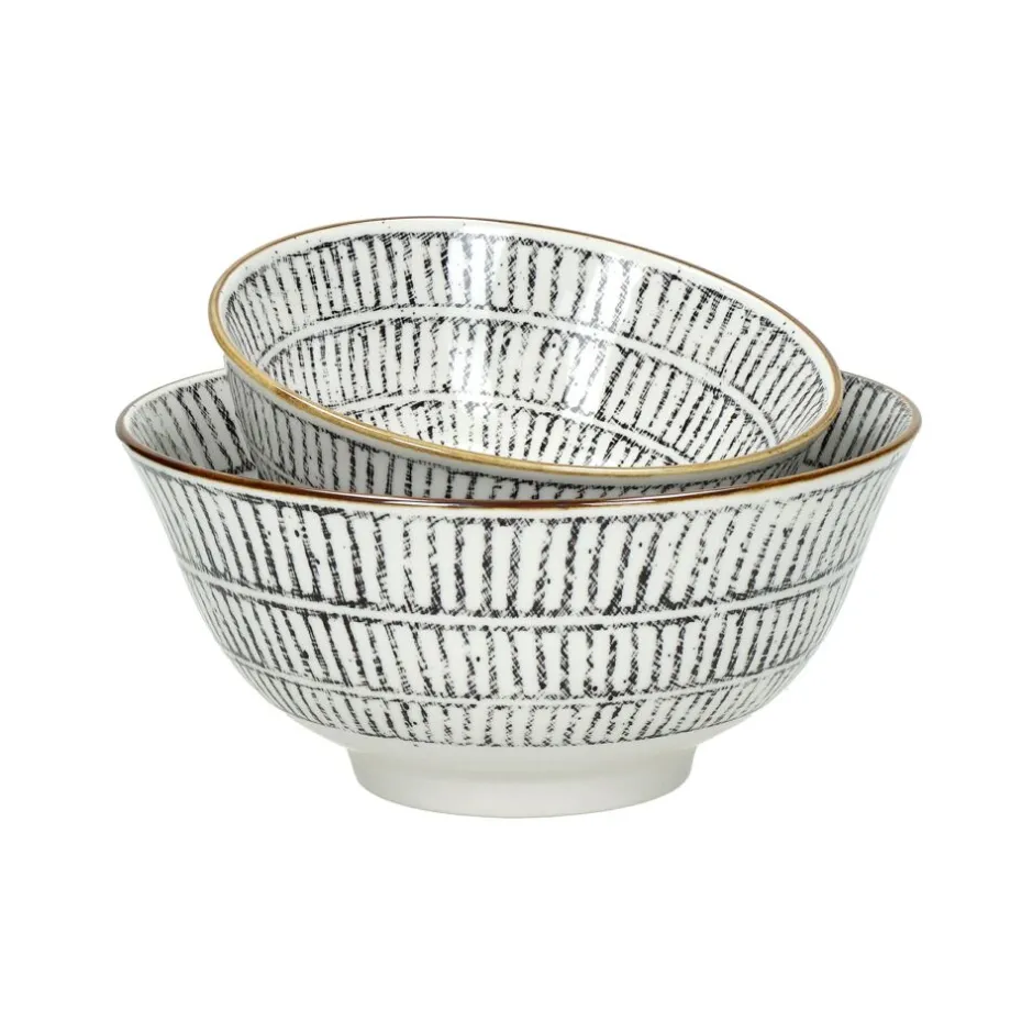 Pomax Vaisselle-ALTO - bol à soupe - porcelaine - DIA 15,5 x H 7 cm - noir/blanc