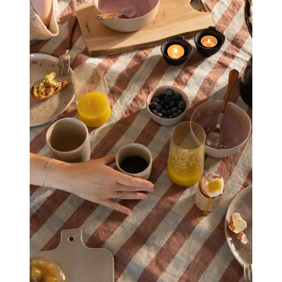 Pomax Linge De Table-AMALIA - nappe de table - lin - L 300 x W 170 cm - rouge
