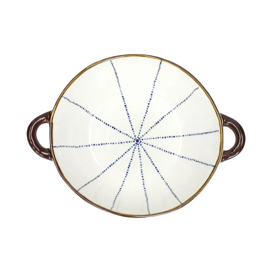 Pomax Vaisselle-ANAFI - plat à four/bol - porcelaine - L 24,5 x W 18,5 x H 6 cm - bleu