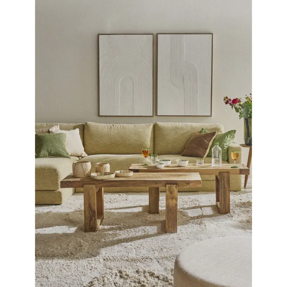 Pomax Bancs-ANDALUCIA - banc - bois récupéré - L 120 x W 40 x H 45 cm - naturel