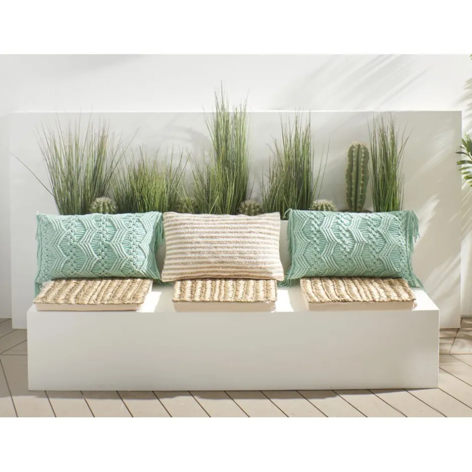 Pomax Coussins De Sol | Coussins-ANDROS - coussin - jonc de mer - L 40 x W 40 x H 4 cm - naturel