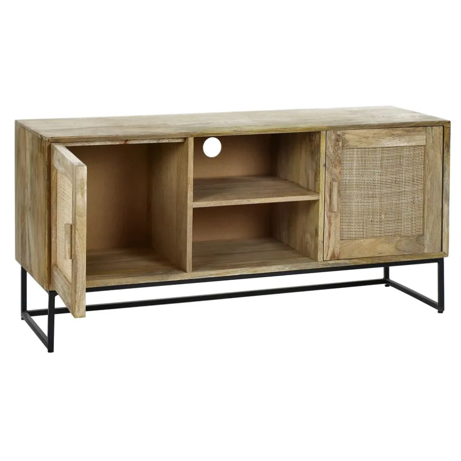 Pomax Armoires-ANGELA - armoire - bois de mangier / métal - L 120 x W 40 x H 57 cm - naturel