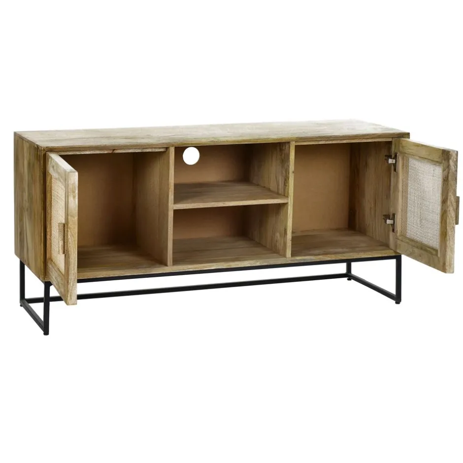 Pomax Armoires-ANGELA - armoire - bois de mangier / métal - L 120 x W 40 x H 57 cm - naturel