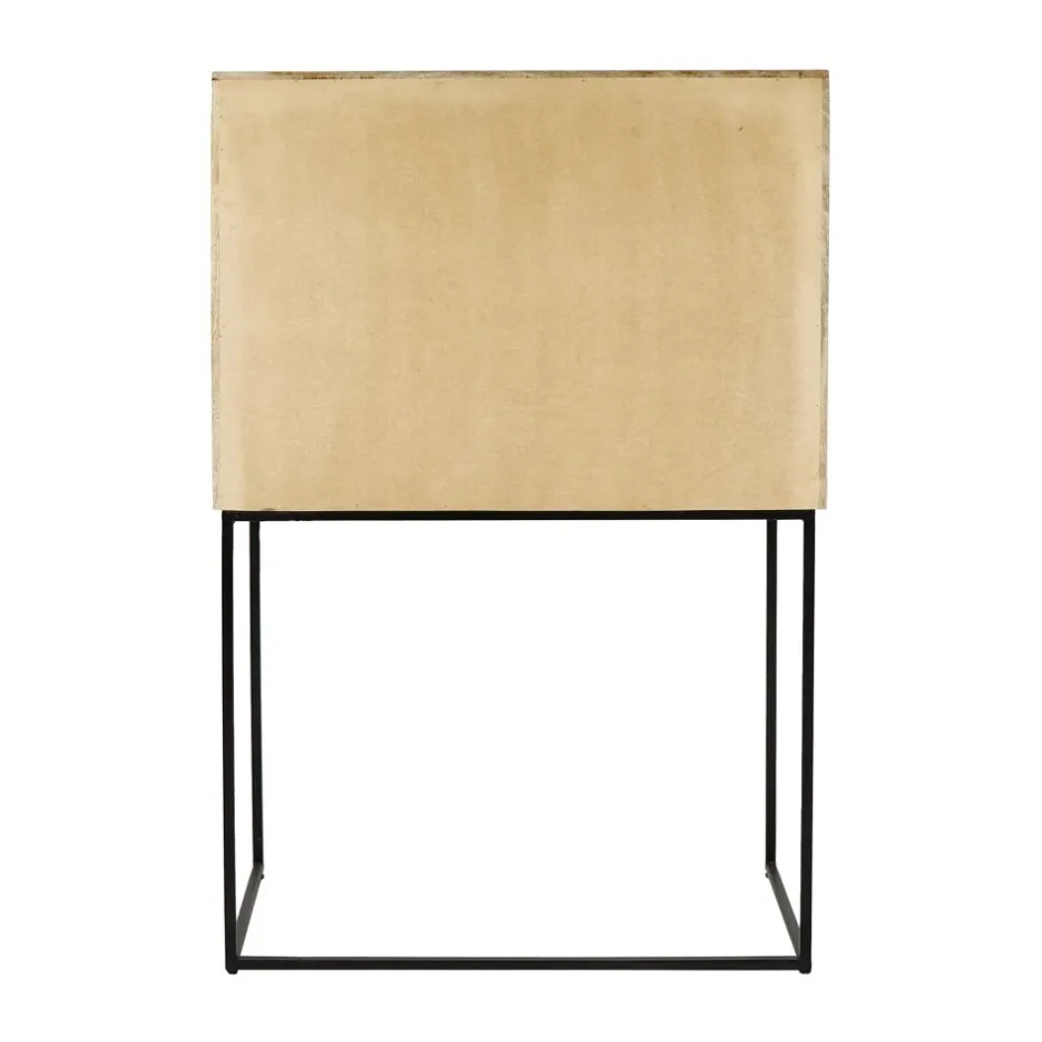 Pomax Armoires-ANGELA - armoire - bois de mangier / métal - L 80 x W 40 x H 125 cm - naturel