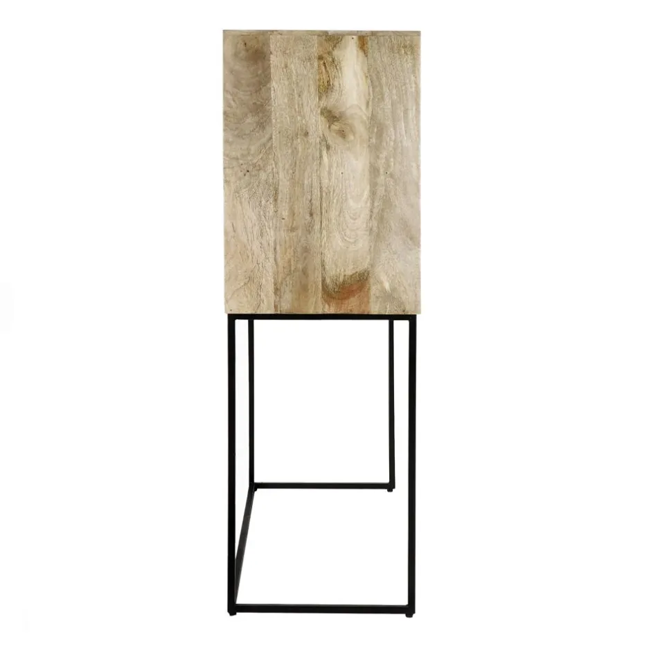 Pomax Armoires-ANGELA - armoire - bois de mangier / métal - L 80 x W 40 x H 125 cm - naturel