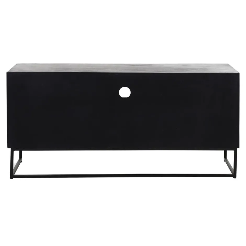 Pomax Armoires-ANGELA - armoire - bois de mangier / métal - L 120 x W 40 x H 57 cm - noir