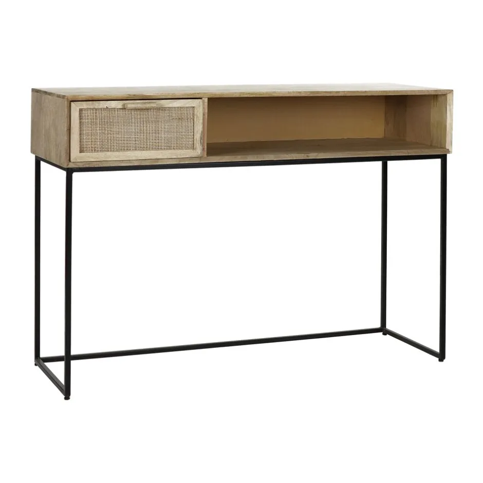 Pomax Consoles-ANGELA - console - bois de mangier / métal - L 120 x W 40 x H 85 cm - naturel