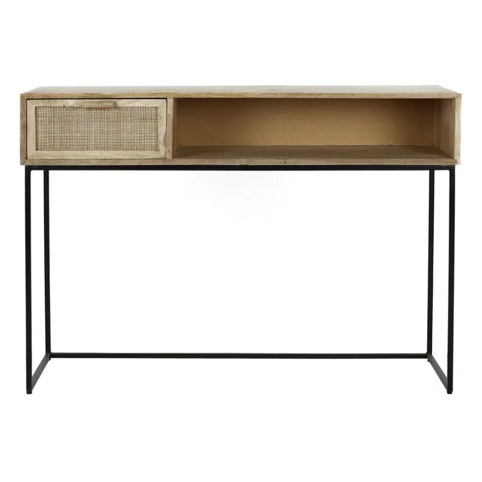 Pomax Consoles-ANGELA - console - bois de mangier / métal - L 120 x W 40 x H 85 cm - naturel