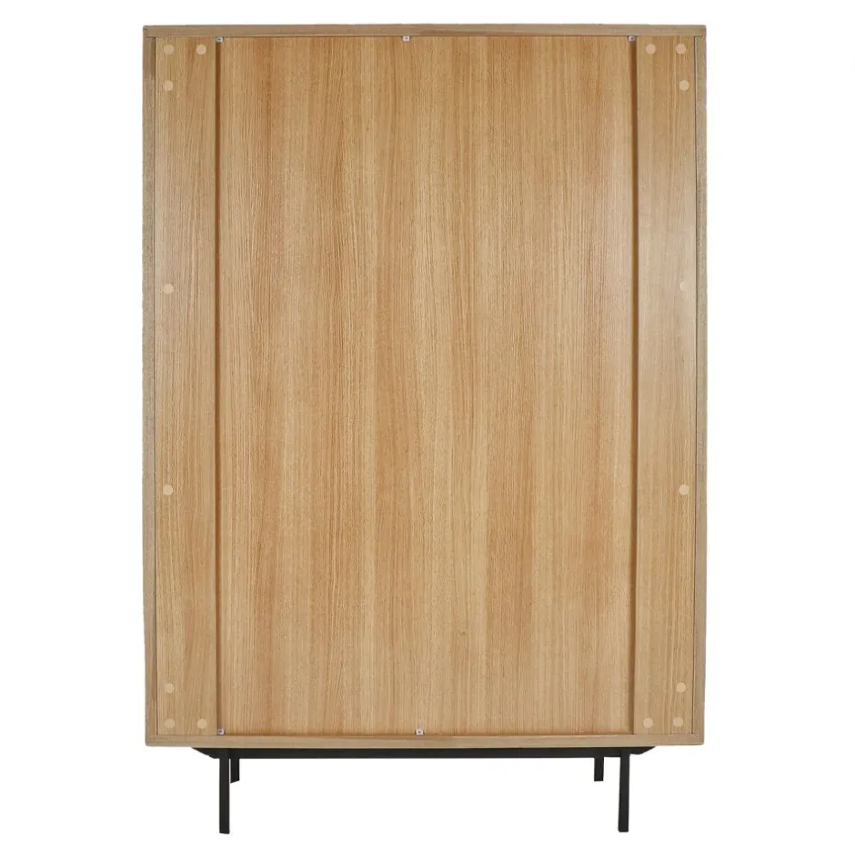 Pomax Armoires-ATLANTA - armoire - mdf / placage de bois / métal - L 115 x W 40 x H 170 cm - naturel