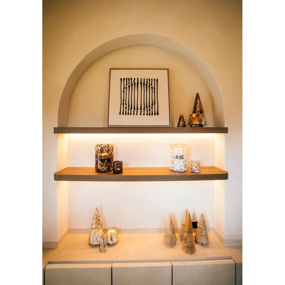 Pomax Tableau / Déco Murale-BERGAMO - toile avec cadre - lin / mdf - L 63 x W 4,3 x H 63 cm - noir/blanc