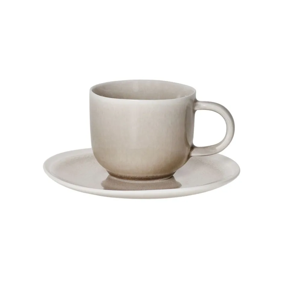 Pomax Vaisselle-BISCOTTI - assiette apéritif - porcelaine - DIA 14,6 x H 2 cm - gris/beige