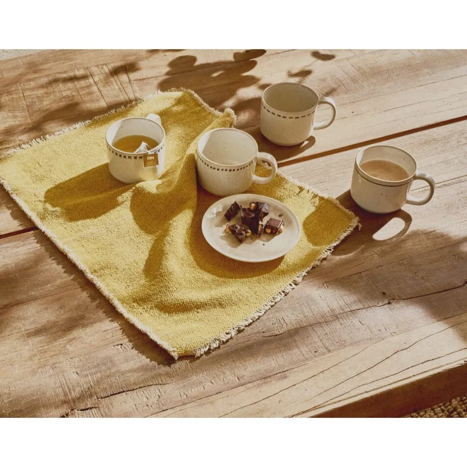 Pomax Vaisselle-BISCOTTI - assiette apéritif - porcelaine - DIA 14,6 x H 2 cm - gris/beige