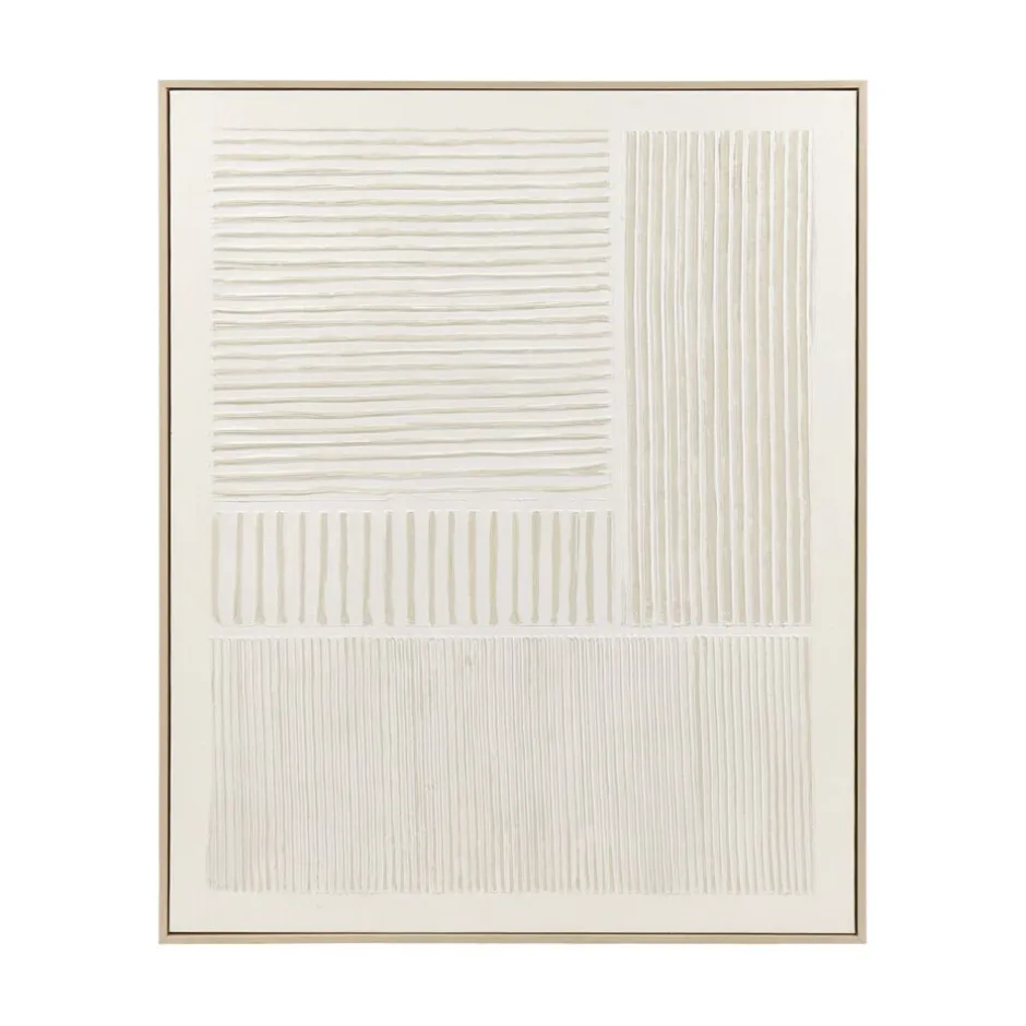 Pomax Tableau / Déco Murale-BLANCHE - toile avec cadre - bois de pin - L 80 x W 5 x H 100 cm - blanc