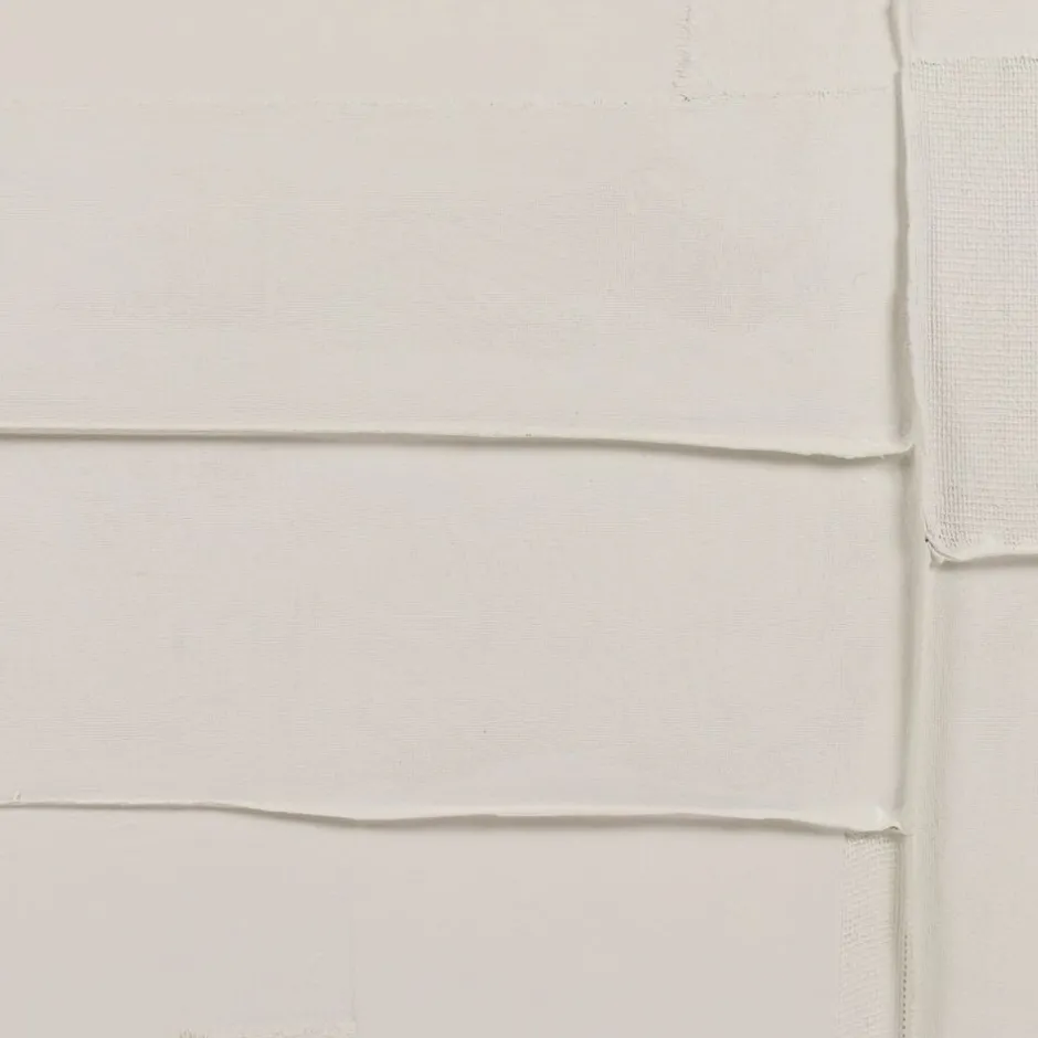 Pomax Tableau / Déco Murale-BLANCHE - toile avec cadre - bois de pin - L 100 x W 5 x H 100 cm - blanc