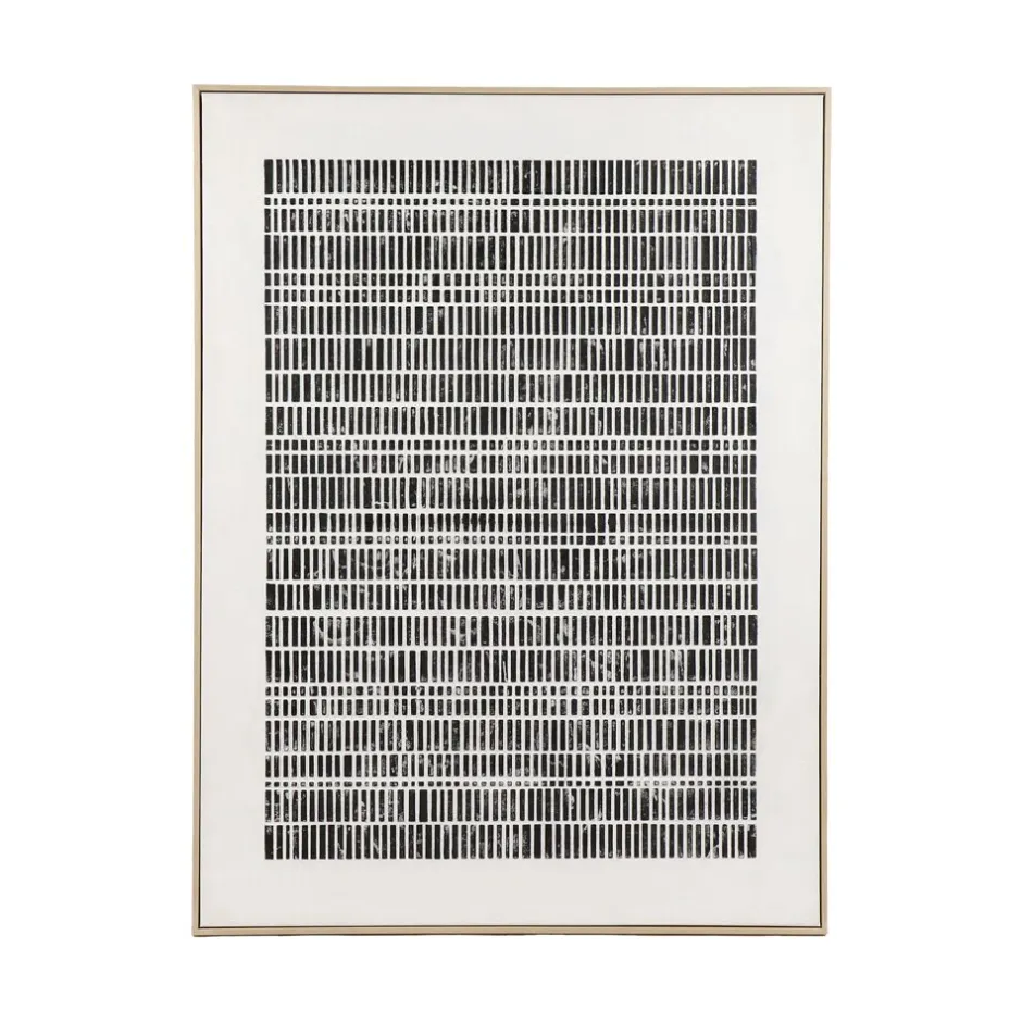 Pomax Tableau / Déco Murale-BLANCHE - toile avec cadre - bois de pin - L 90 x W 5 x H 120 cm - noir/blanc