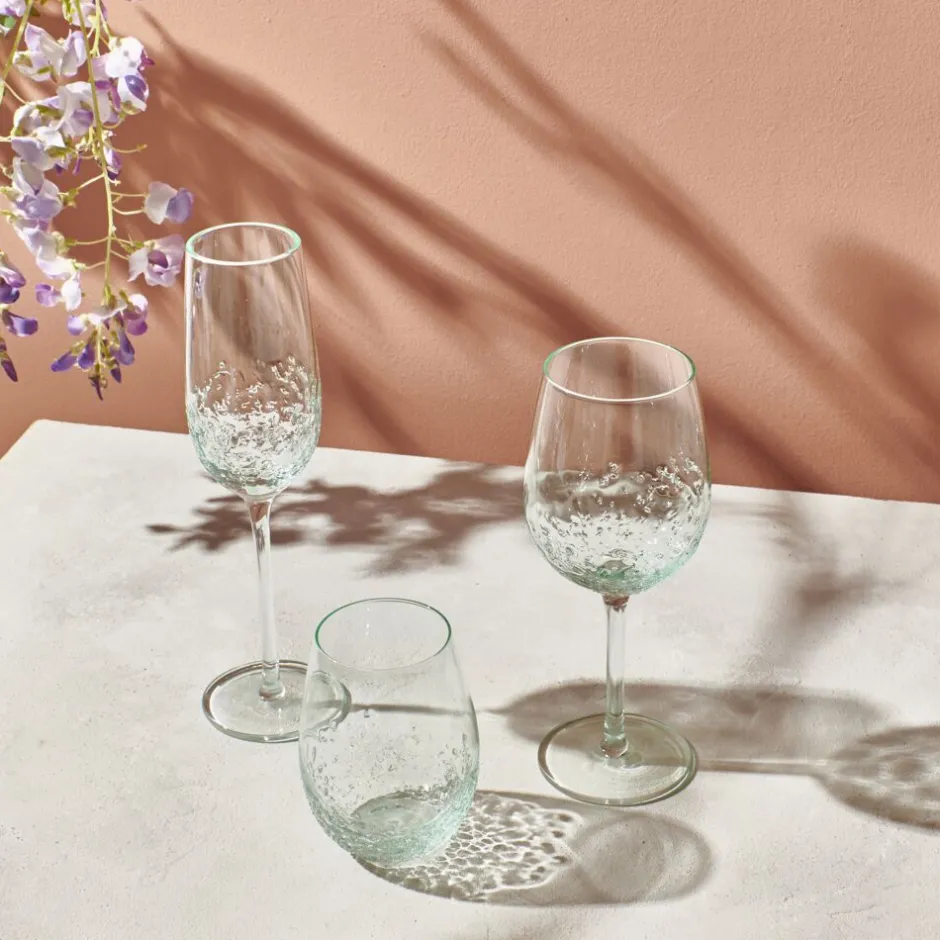 Pomax Verres-BUBBLE - flûte à champagne - verre - DIA 5 x H 25 cm - vert pâle