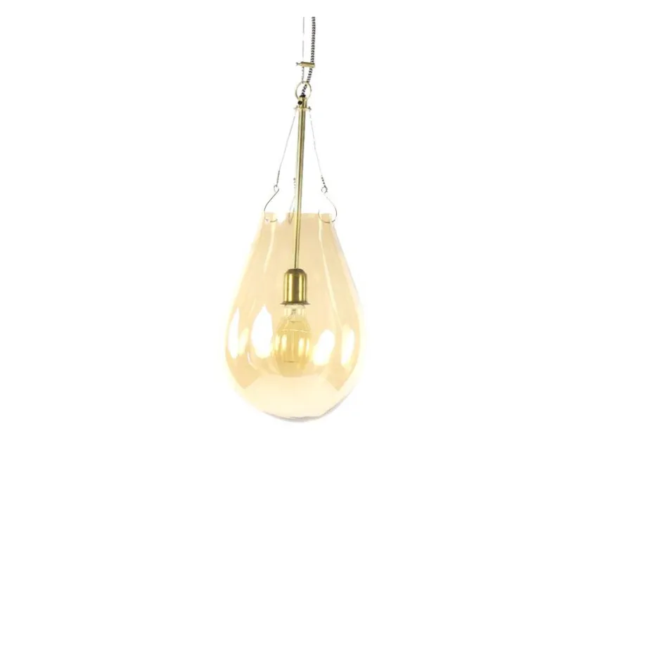 Pomax Suspensions-BULLIA - suspension - verre / métal - DIA 25 x H 53 cm - or