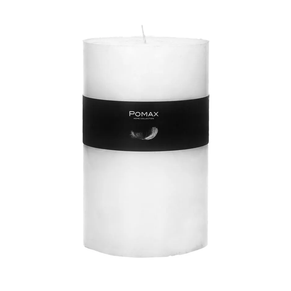 Pomax Bougies-CANDLE - bougie - cire de paraffine - DIA 10 x H 15 cm - Blanc