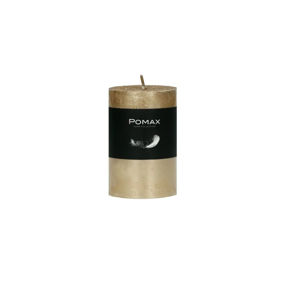 Pomax Bougies-CANDLE - bougie - cire de paraffine - DIA 5 x H 8 cm - champagne