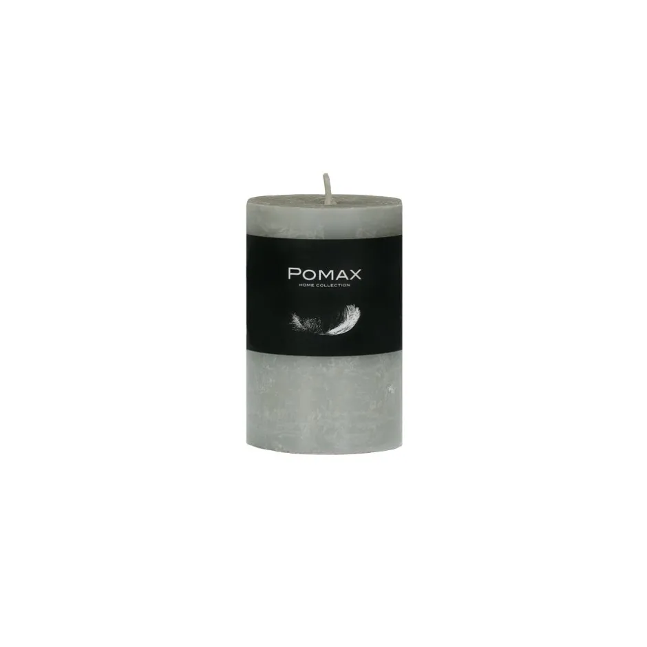 Pomax Bougies-CANDLE - bougie - cire de paraffine - DIA 5 x H 8 cm - lin